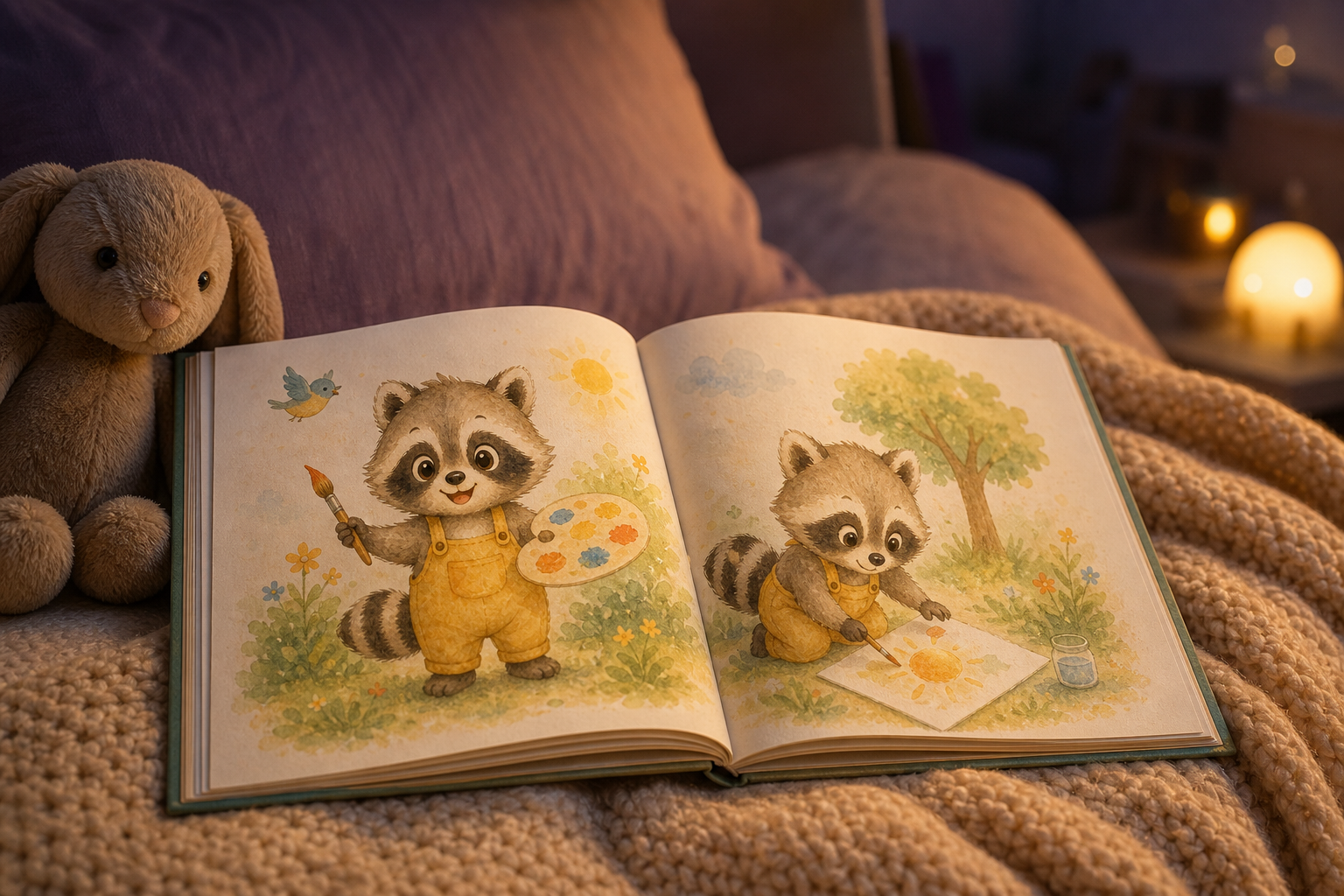 眠る前に絵本を読むイメージ